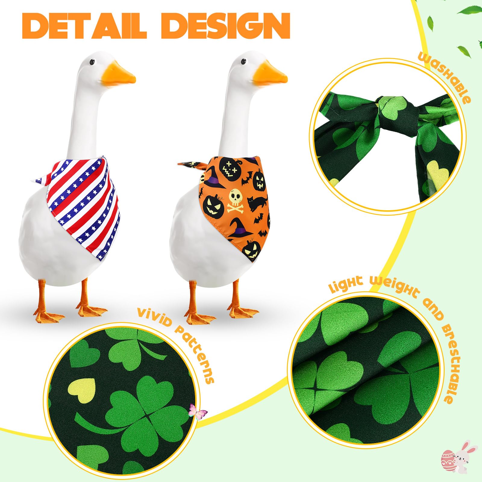 Sunnymove Easter goose bandana with bright colors for porch display