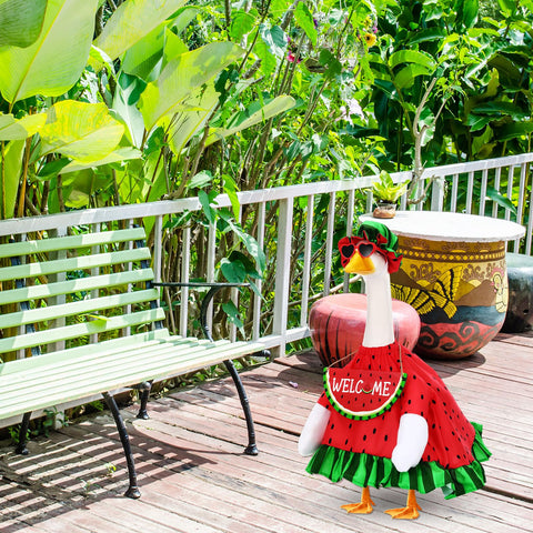 Sunnymove goose statue garden display boosts cheerful curb appeal