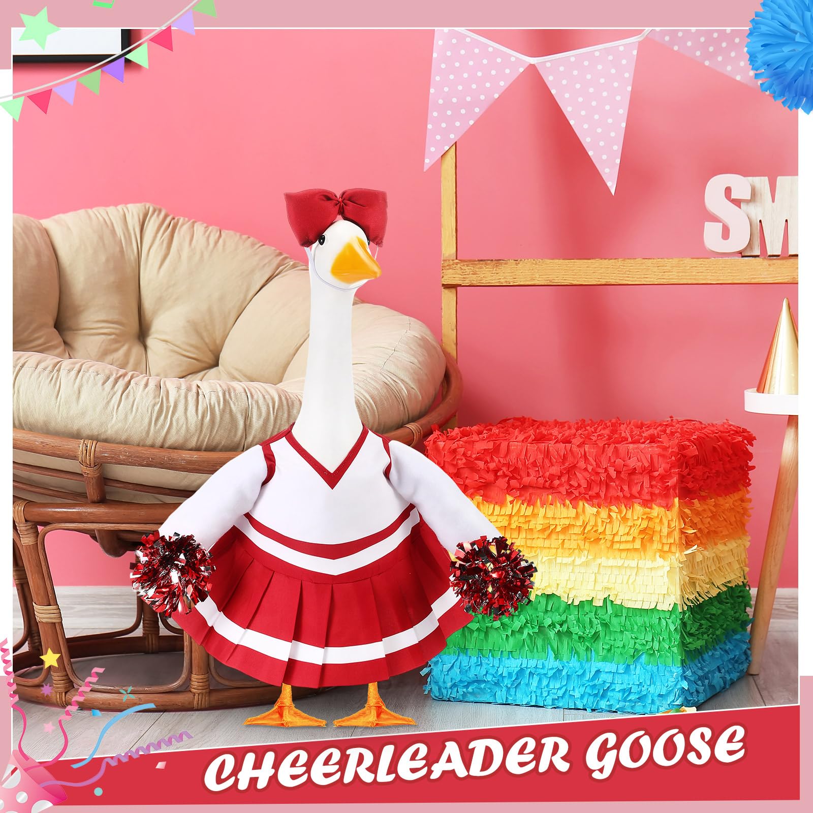 Sunnymove Halloween garden goose outfit adds festive flair to yard parties.