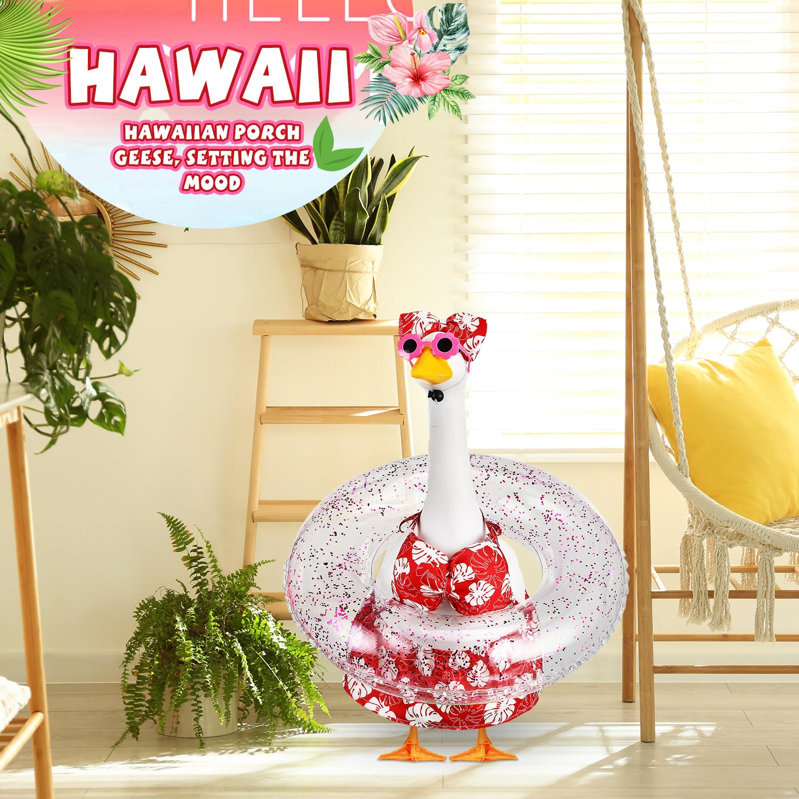 Sunnymove Hawaiian-pattern goose costume to brighten poolside parties.