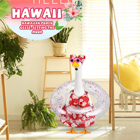 Sunnymove Hawaiian-pattern goose costume to brighten poolside parties.