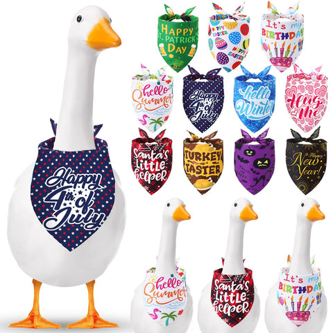 Sunnymove holiday porch goose bandana set with 11 styles for festive decor