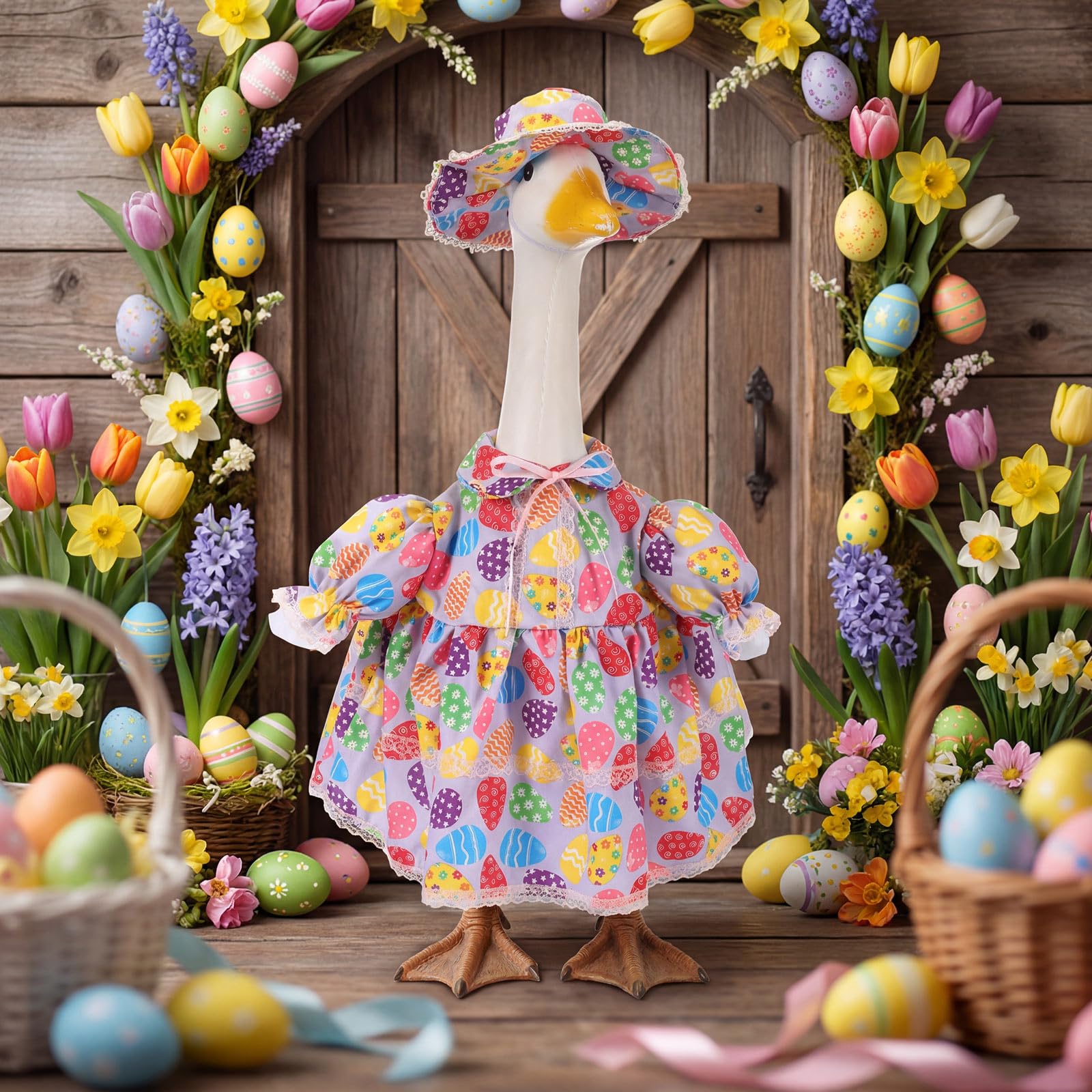 Sunnymove outdoor goose decor ensemble adds festive charm to any patio or garden.