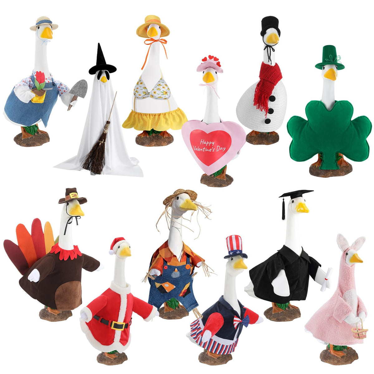 Sunnymove porch goose spring bunny costume adds festive charm to your lawn.