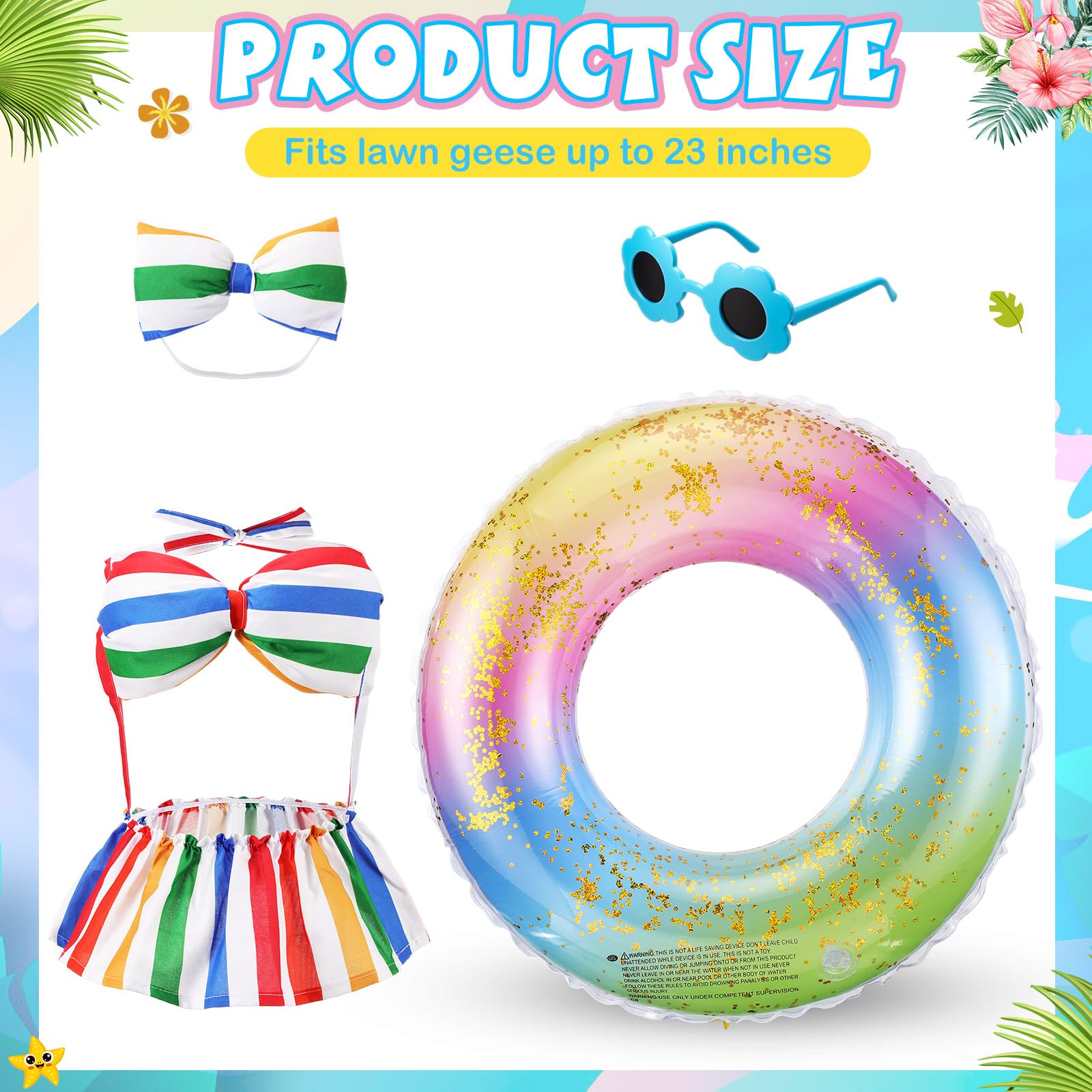 Sunnymove rainbow bikini on porch goose for bright summer flair