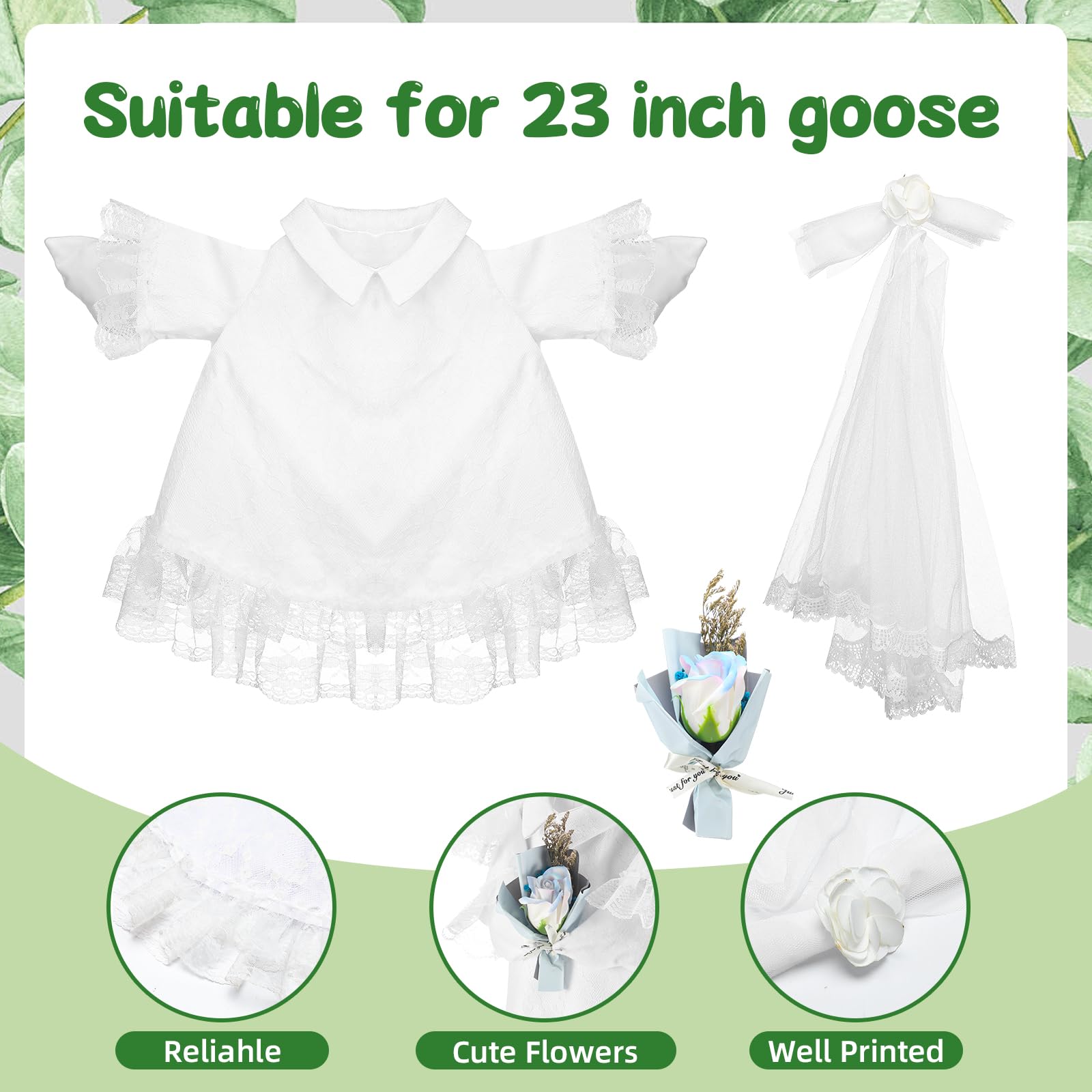 Sunnymove artificial rose bouquet with goose outfit adds porch decor charm
