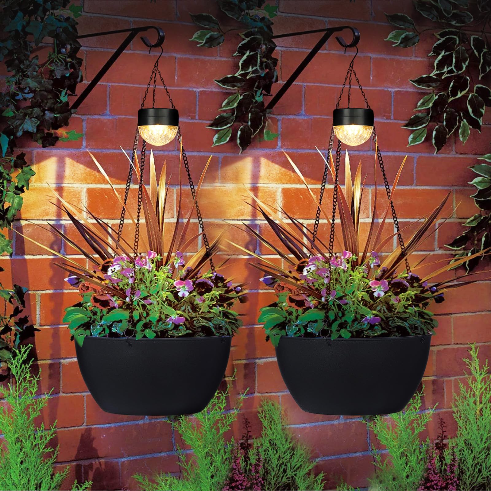 SUNNYPARK 28-inch hanging planter showcases tall blooms for balconies.