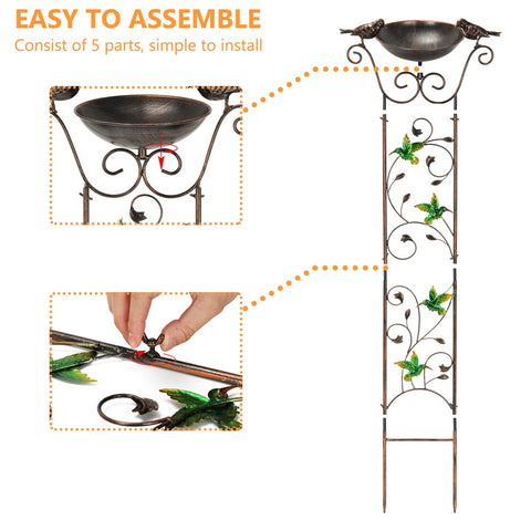 SUNNYPARK antique garden iron trellis supports climbing vines for vibrant blooms.