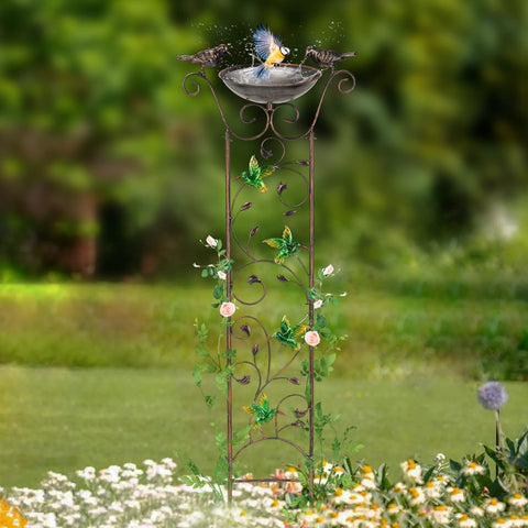 SUNNYPARK bird-bath trellis creates a focal point in patios and borders.