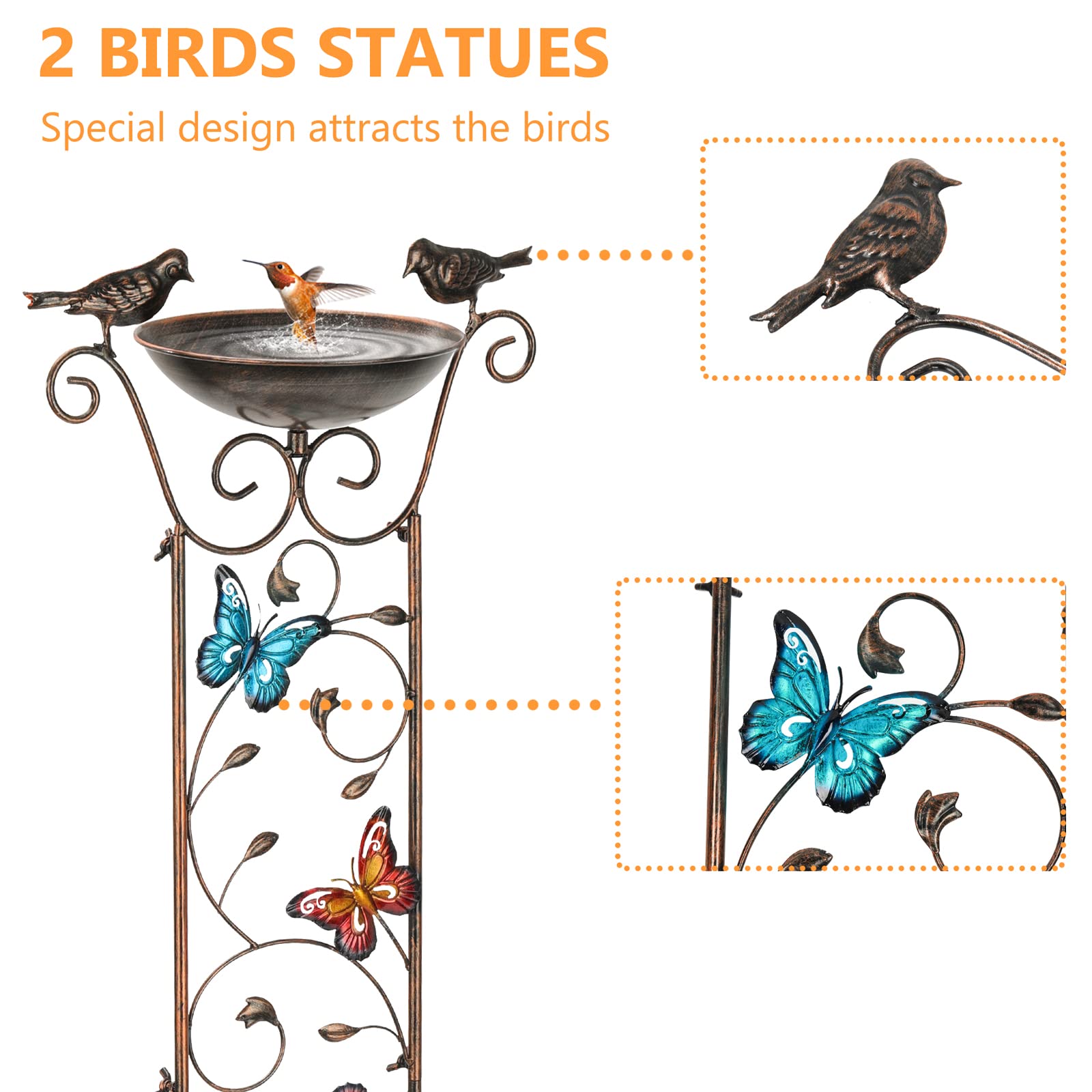 SUNNYPARK trellis with bright butterflies enhances climbers and blooms for a colorful focal point