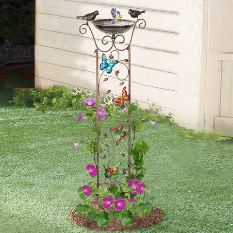 Weatherproof metal construction ensures lasting outdoor use with antique style