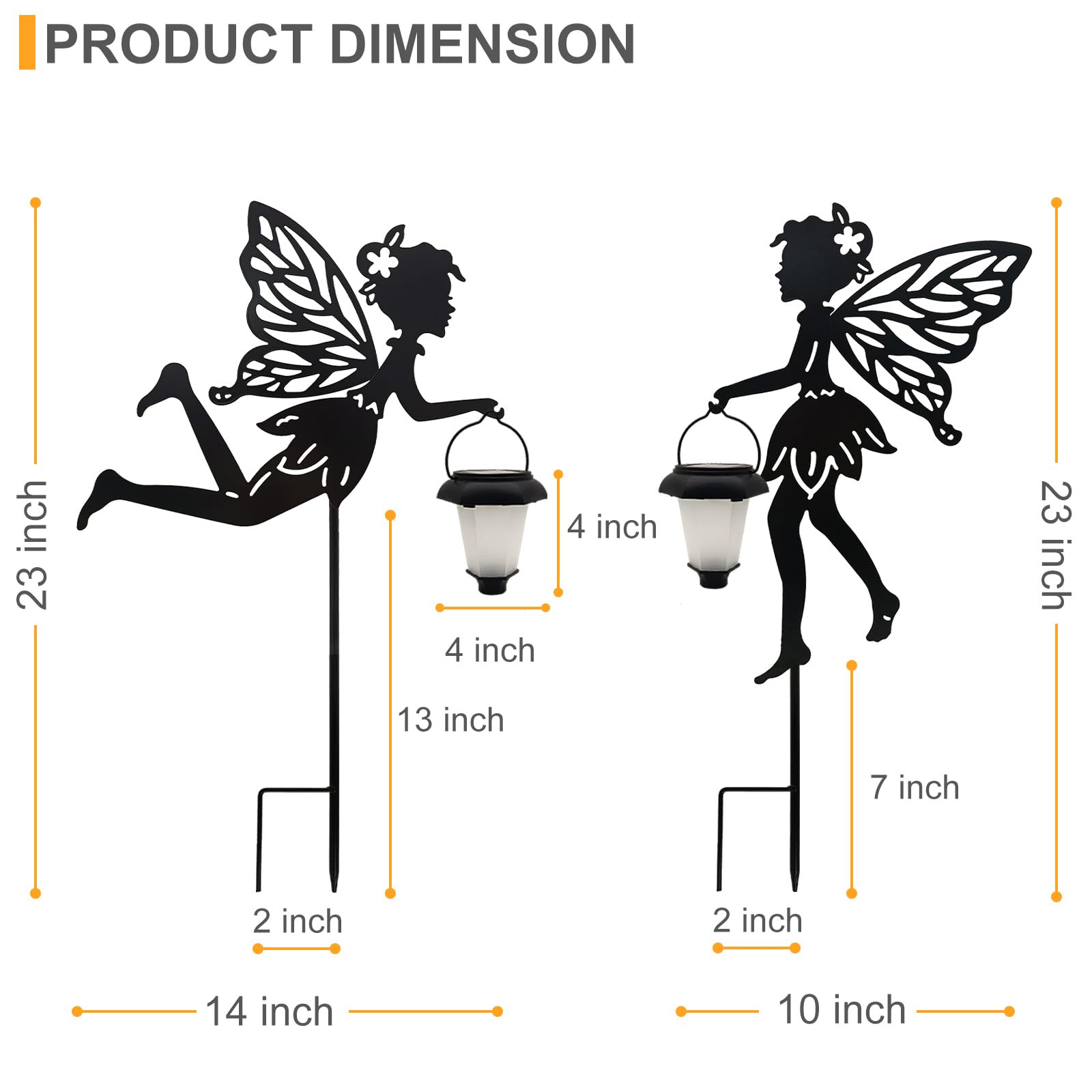 SUNNYPARK metal fairy stake with black coating endures weather while brightening walkways.