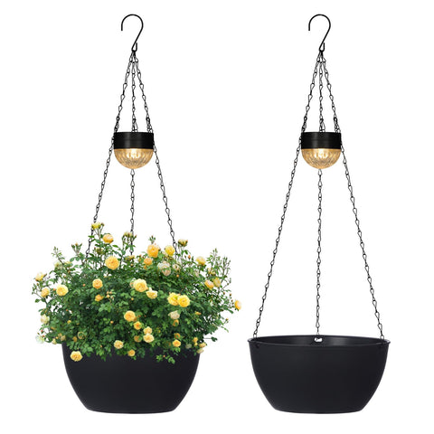 SUNNYPARK self-watering hanging basket keeps plants hydrated with minimal maintenance.