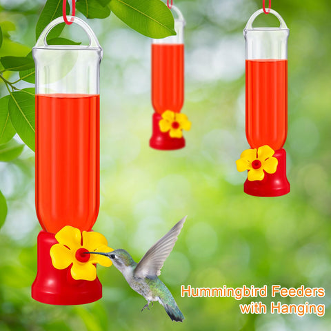 Sunnyray hummingbird feeder with angled flower nozzle makes feeding easy.