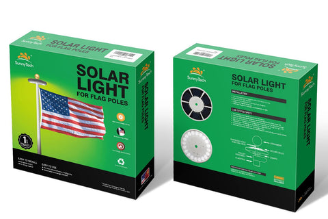 Sunnytech solar flag light fits standard 15-25 ft flagpoles