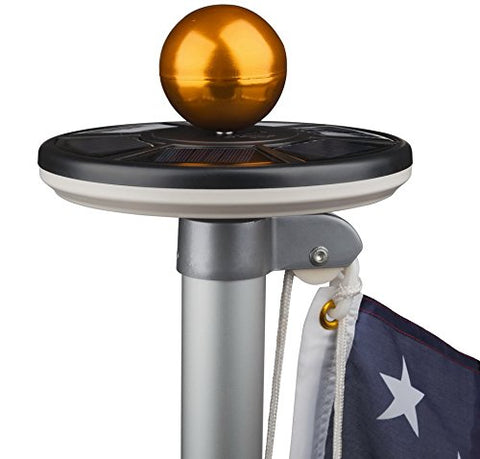 Automatic dusk-to-dawn sensor activates Sunnytech flag light.