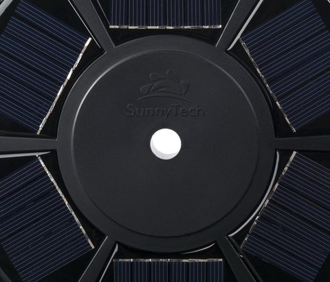 Close-up of the 20-LED brightness on Sunnytech solar flag light.