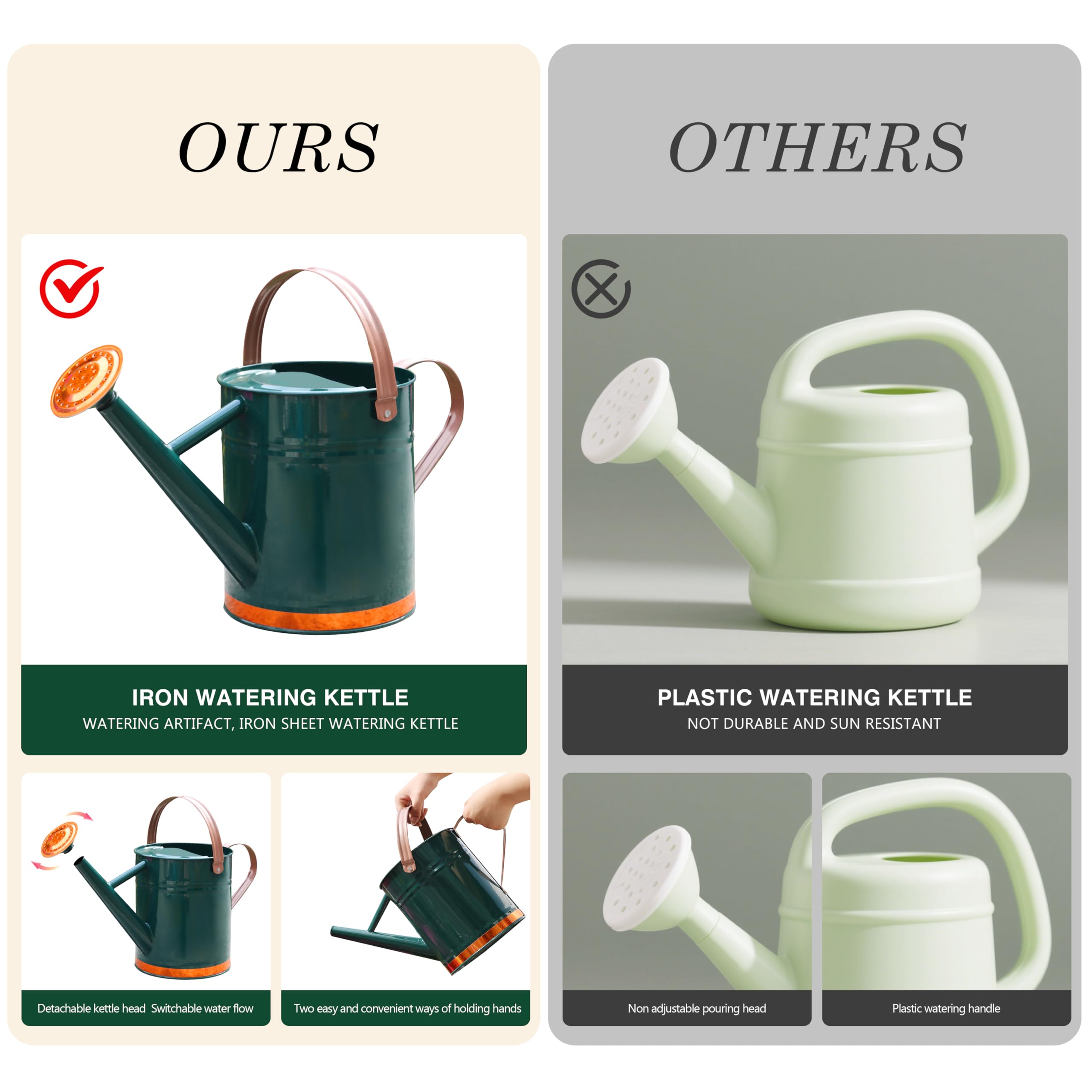 SunnyTong watering can free-standing fill hole for quick refills