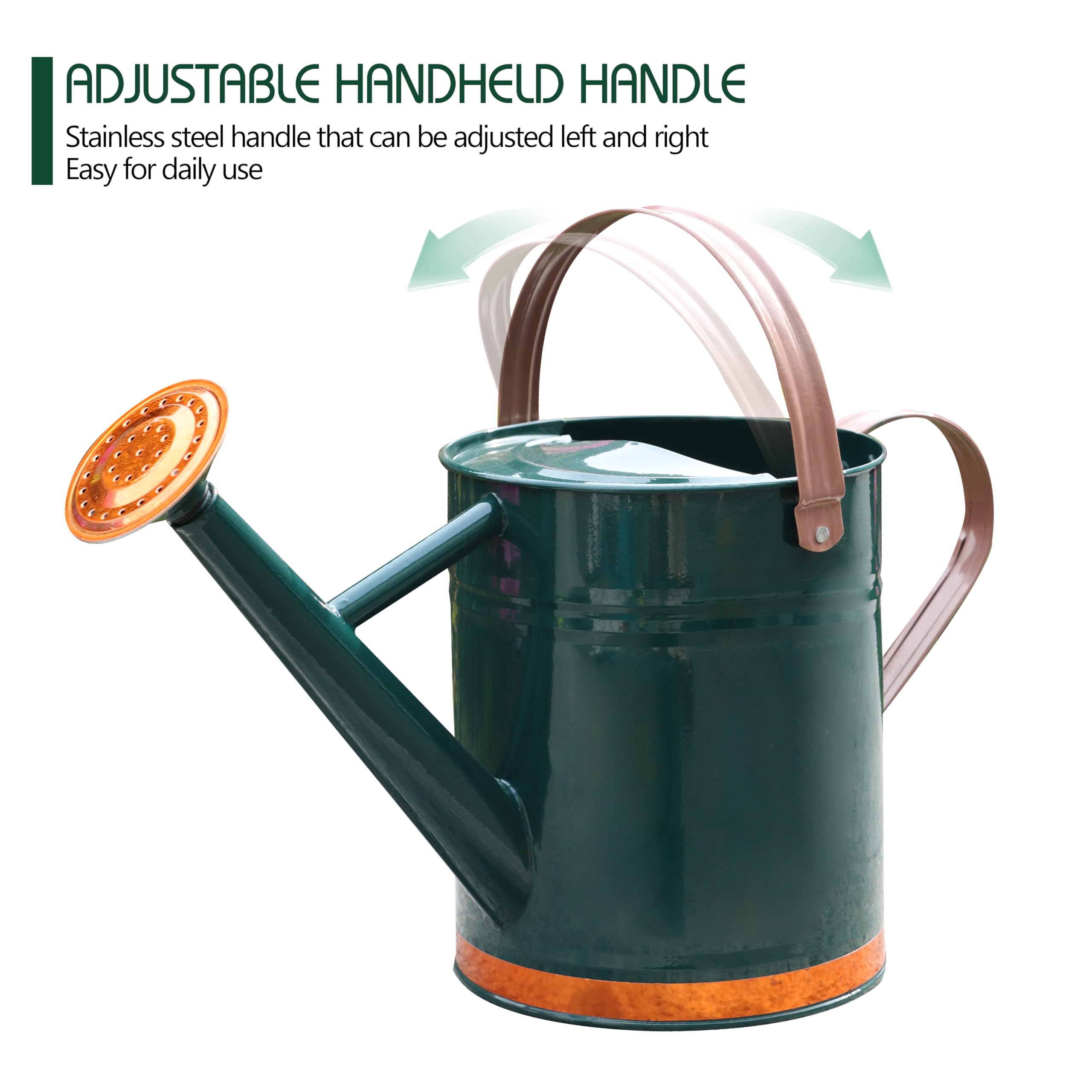 SunnyTong galvanized steel watering can emphasizes durability and rust resistance