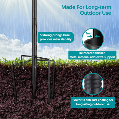 Sunoble height-adjustable pole reaches 92 inches for flexible placement.