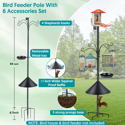 Sunoble squirrel baffle prevents climbing and protects bird feed.