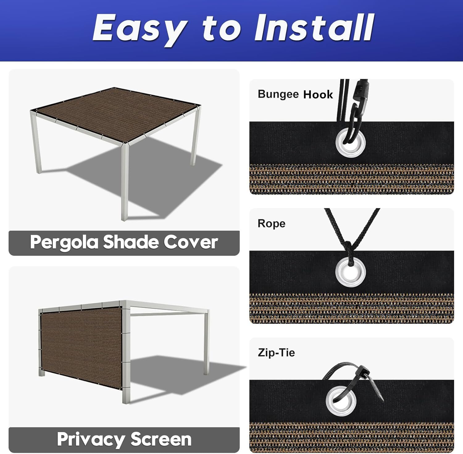 Sunocity breathable HDPE shade cloth material promotes airflow outdoors.