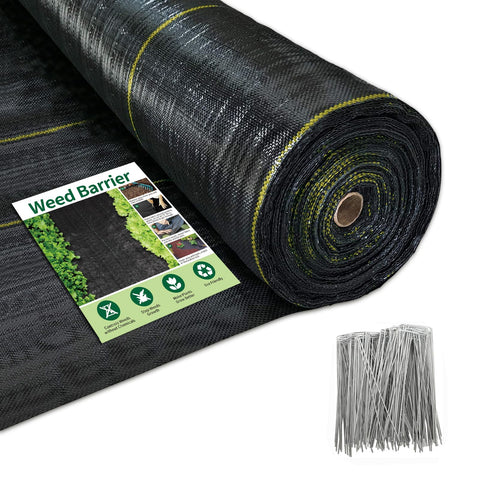 Sunocity weed barrier fabric roll showing durable 3oz construction for gardens