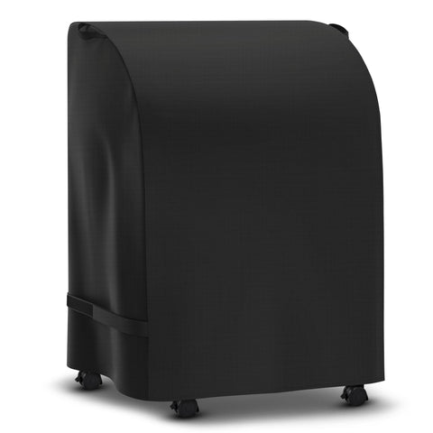 SunPatio 32-inch grill cover on a 2-burner grill for rain and sun protection.
