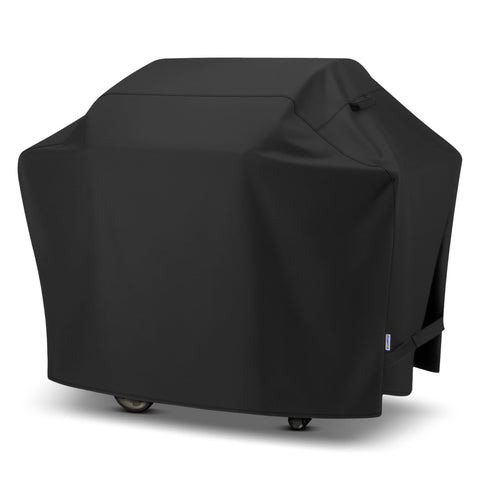 SunPatio 65-inch grill cover fully protects a large Weber-style grill from sun and rain.