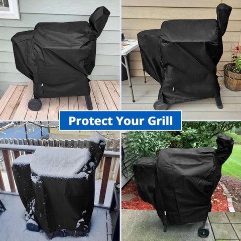 SunPatio all-weather protection for pellet grills of various sizes.