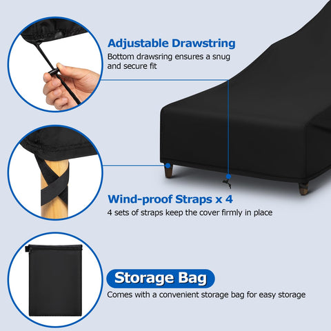 SunPatio UV-resistant material preserves color of the chaise cover
