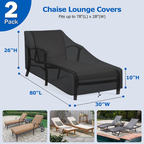 SunPatio cover with windproof straps securing a chaise on a windy day