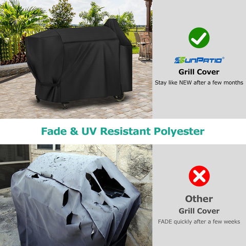 SunPatio fade stop fabric close up shows UV fade resistance