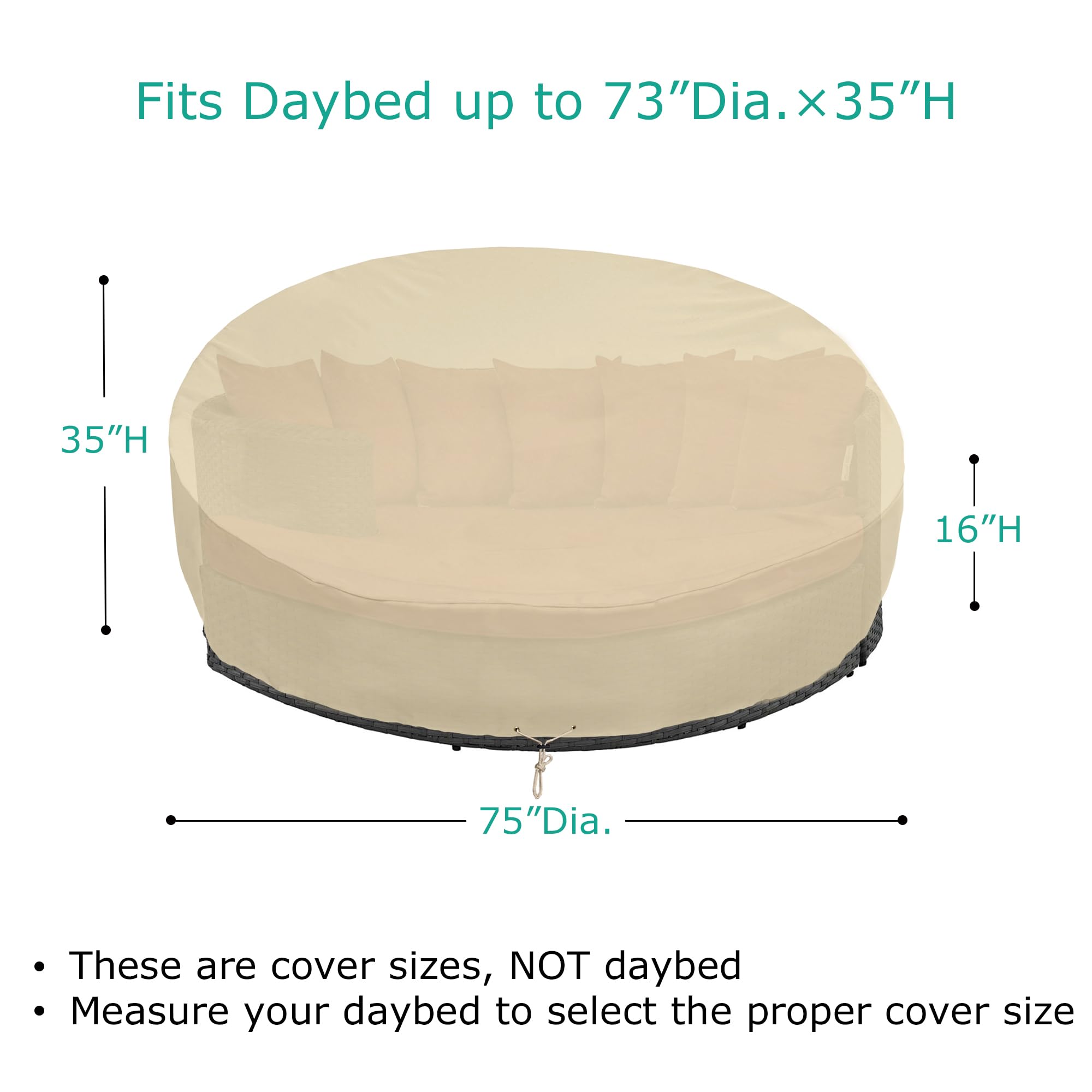 SunPatio waterproof seams keep moisture out for durable outdoor use.