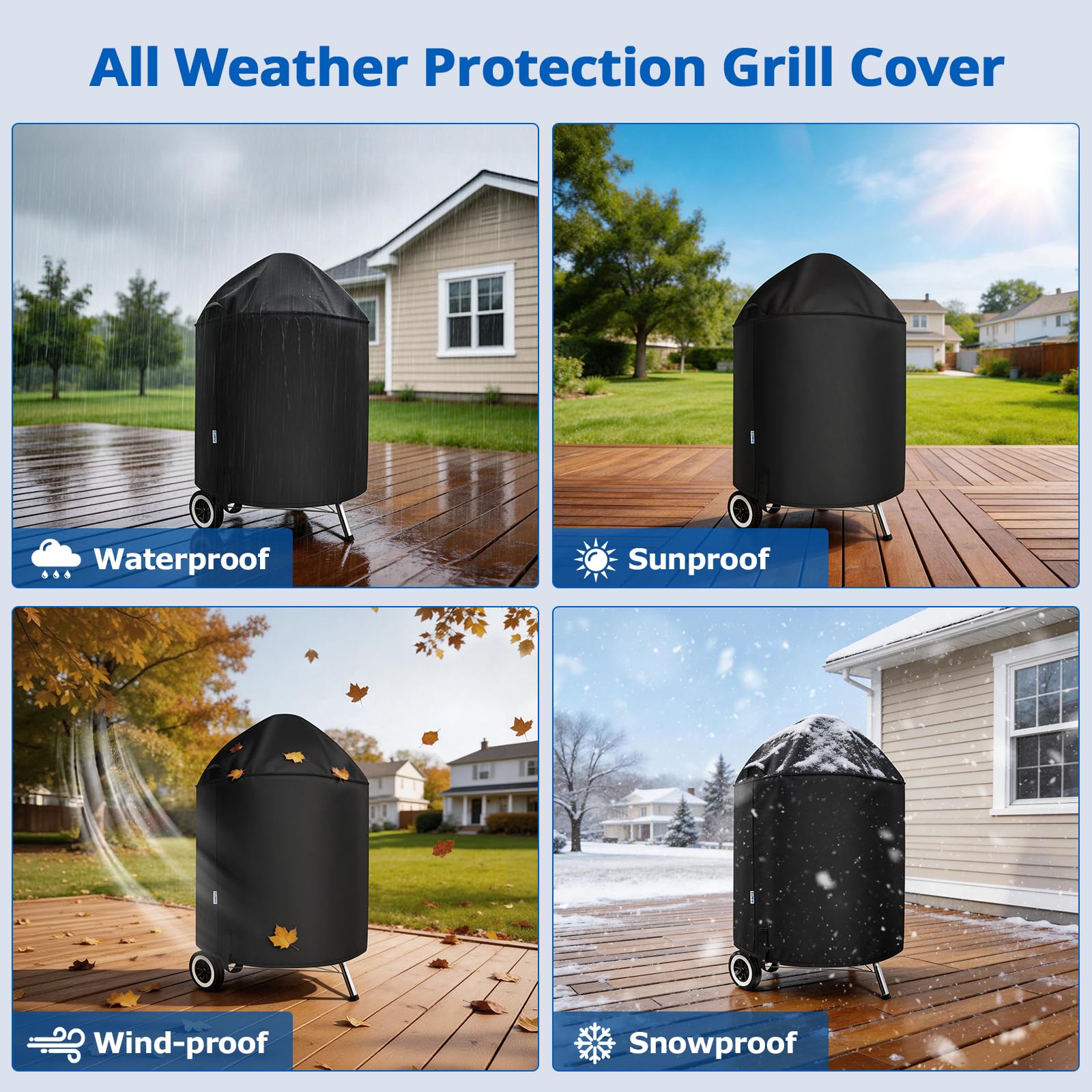 SunPatio dimensions 27.5 dia x 38 h fit popular grills