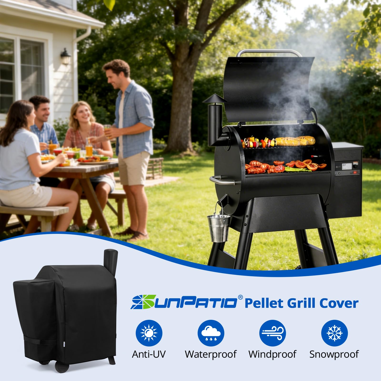 SunPatio 41W x 22D x 39H dimensions fit many pellet grills.