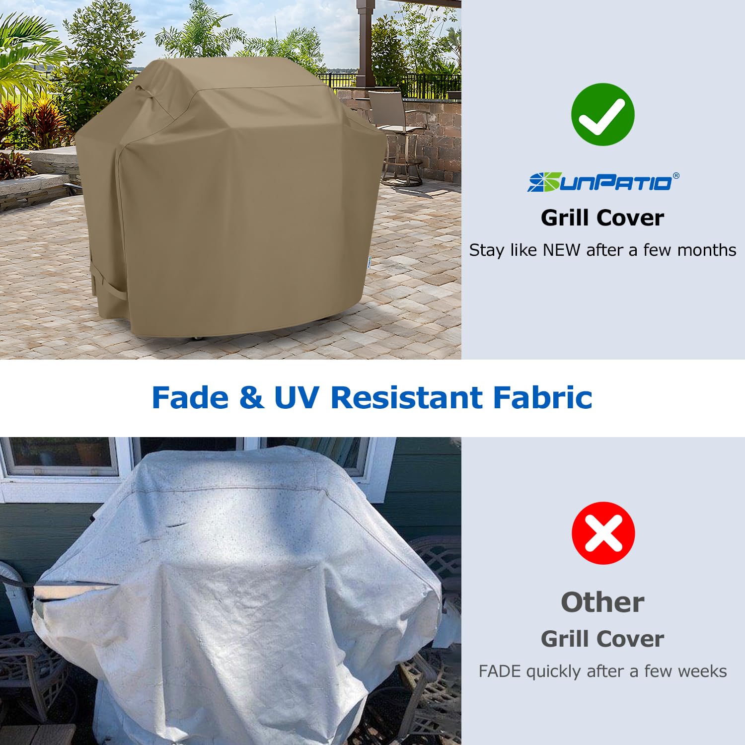 SunPatio fade-stop fabric close-up highlighting texture and color fidelity.