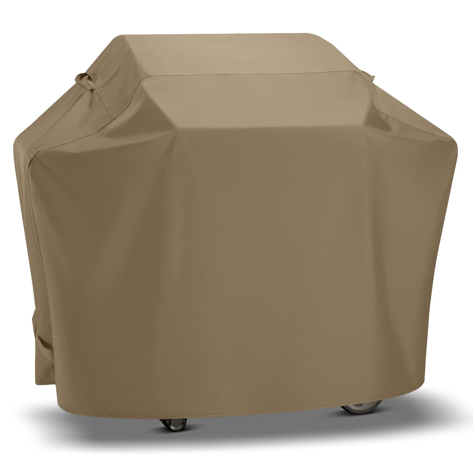 SunPatio 48-inch grill cover protecting the grill from sun and rain.