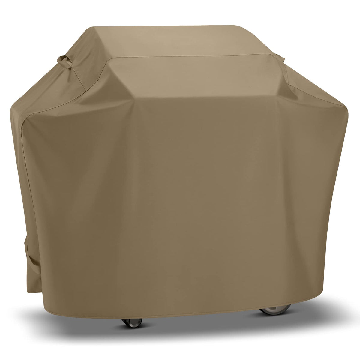 SunPatio 48-inch grill cover protecting the grill from sun and rain.