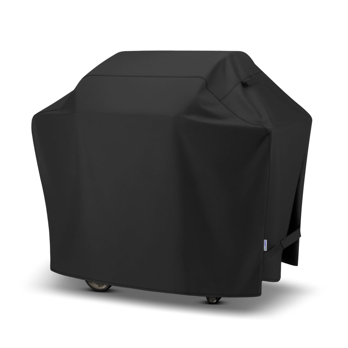 SunPatio 55 inch grill cover protecting a large grill from rain and sun