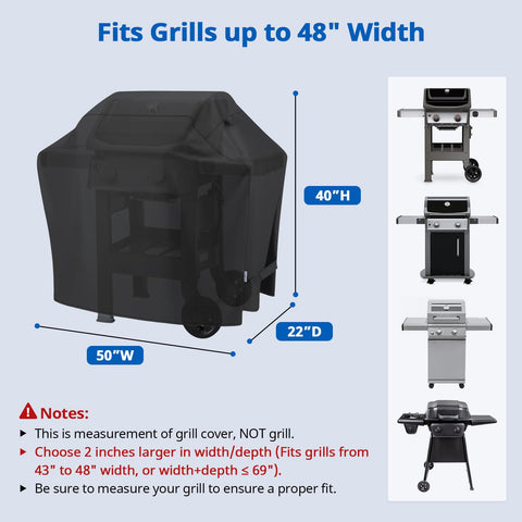 SunPatio grill cover uses waterproof material to keep grills dry.