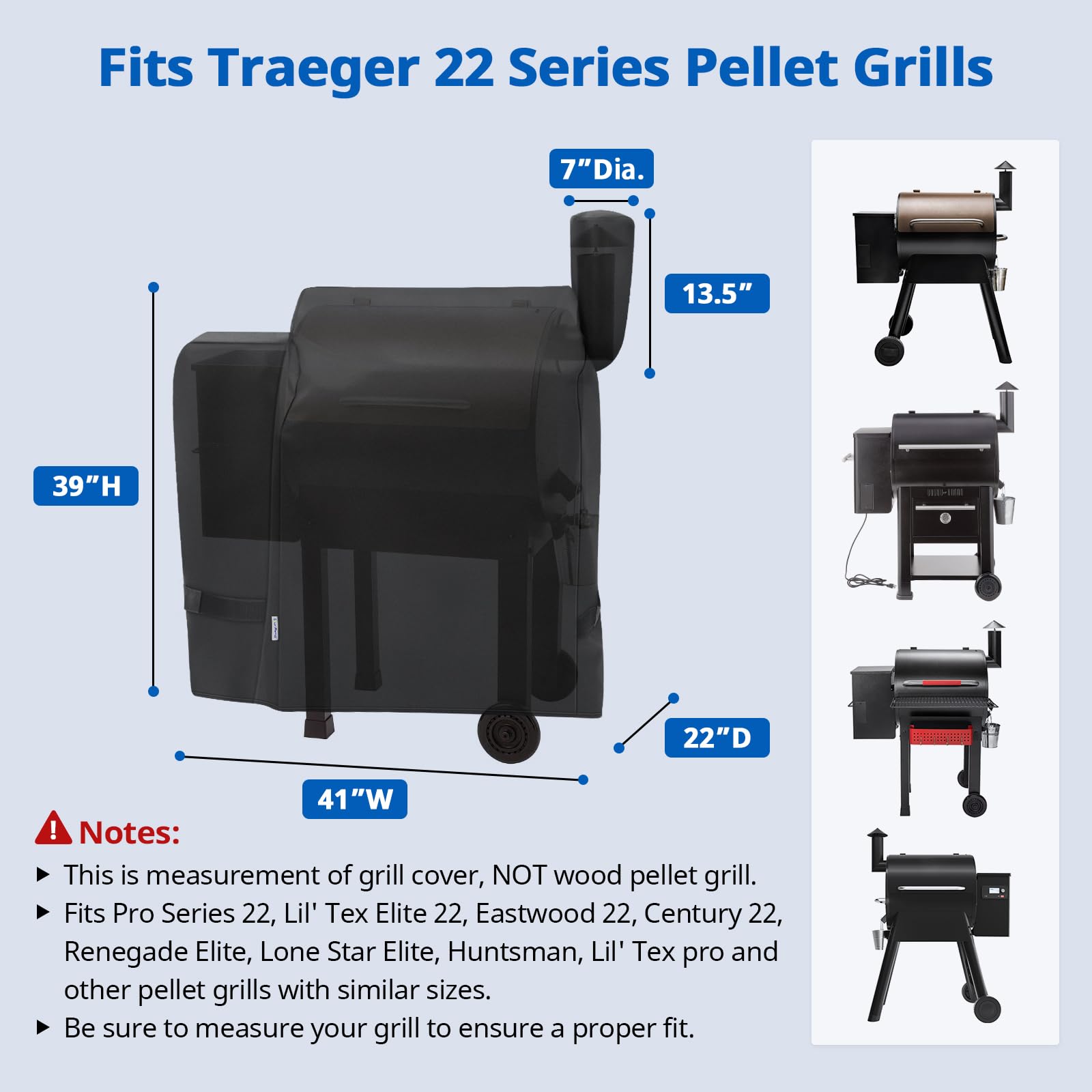 SunPatio cover for Lil' Tex Elite 22 keeps grill dry and ready.