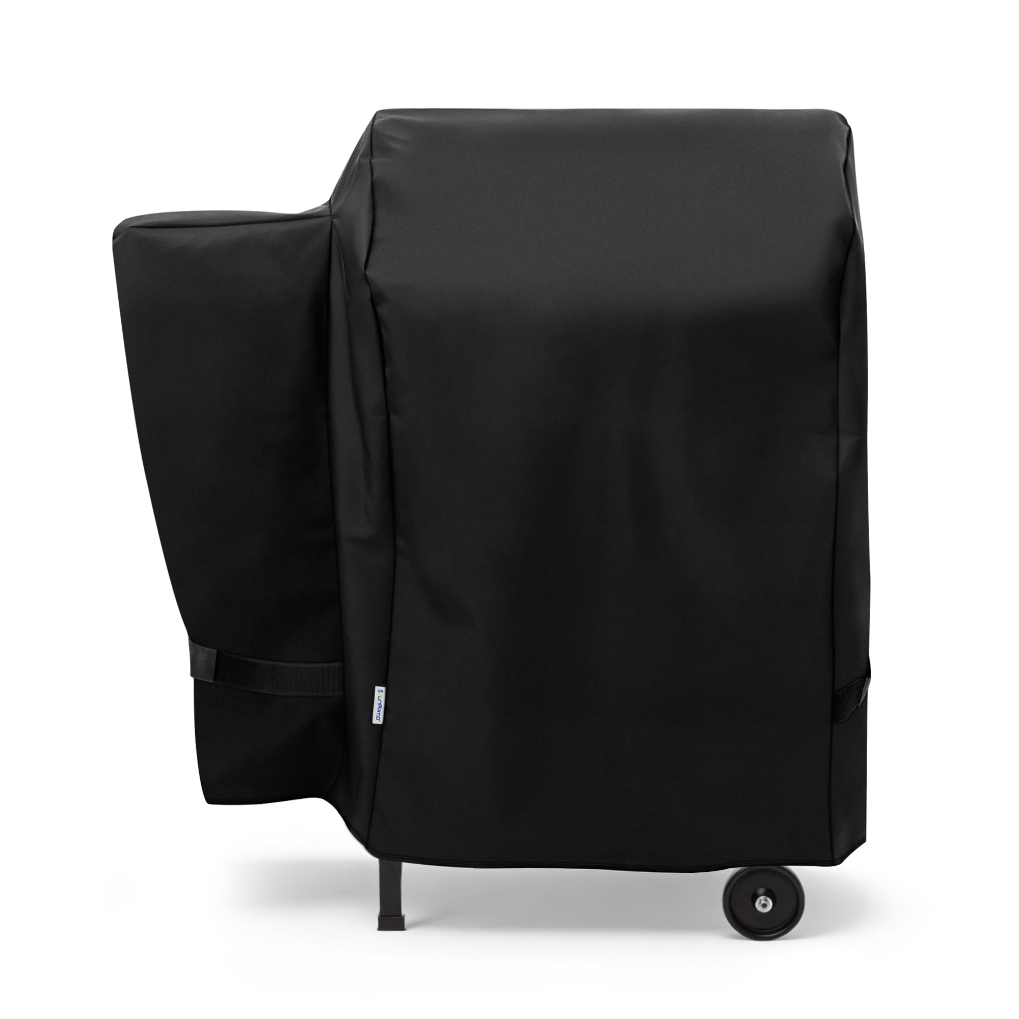 SunPatio pellet grill cover with waterproof material protects against rain and sun.