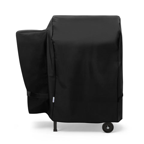 SunPatio pellet grill cover with waterproof material protects against rain and sun.