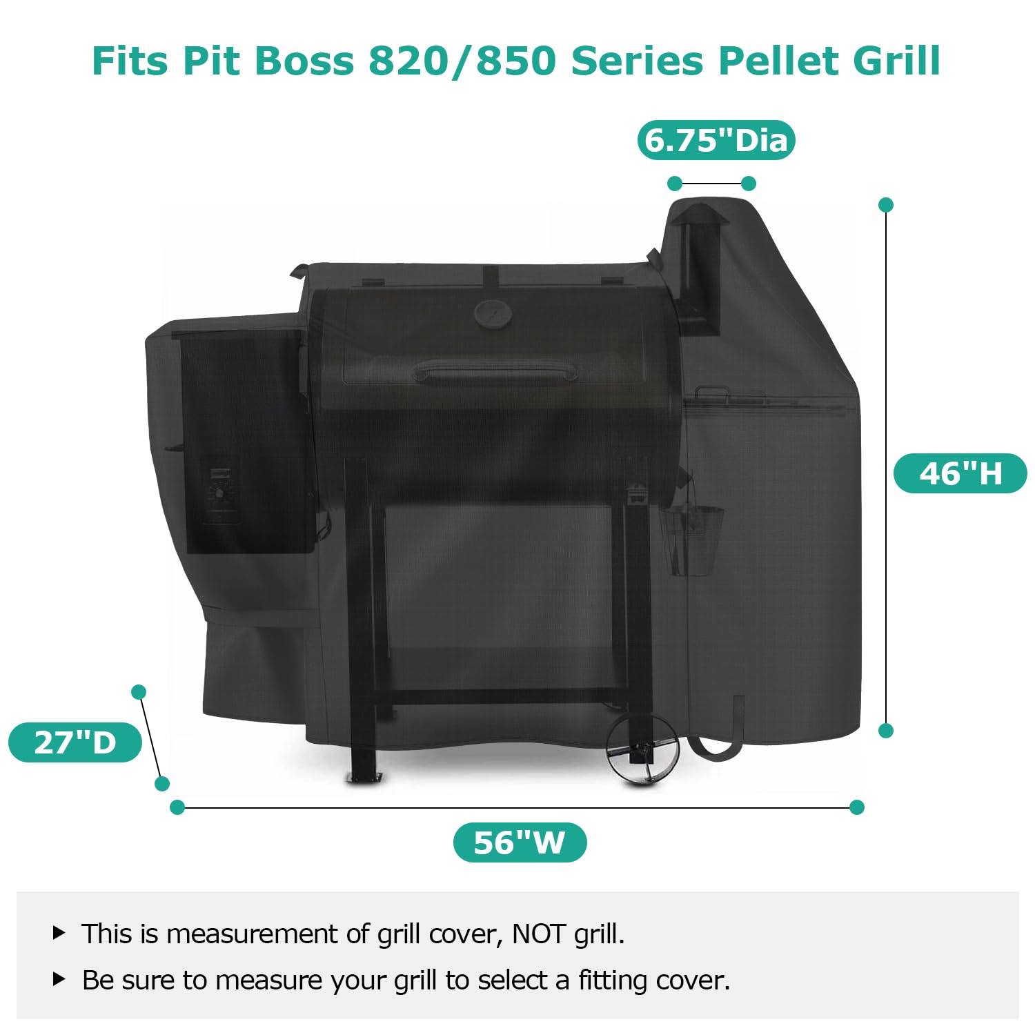 SunPatio 850 Pro cover shielding Pit Boss from UV rays