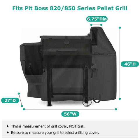 SunPatio 850 Pro cover shielding Pit Boss from UV rays