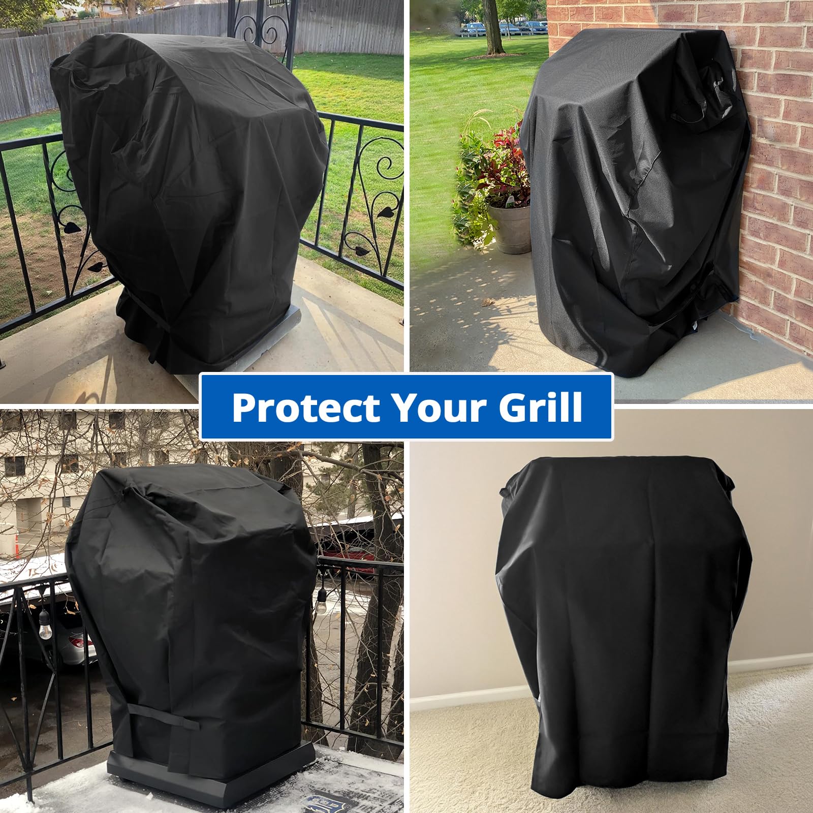 SunPatio UV-protection grill cover shielding from sun exposure