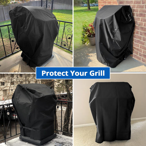 SunPatio UV-protection grill cover shielding from sun exposure
