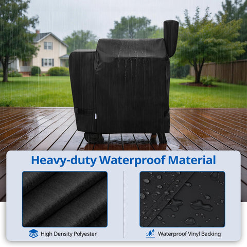 SunPatio UV resistant fade-stop fabric shields grill from sun damage.
