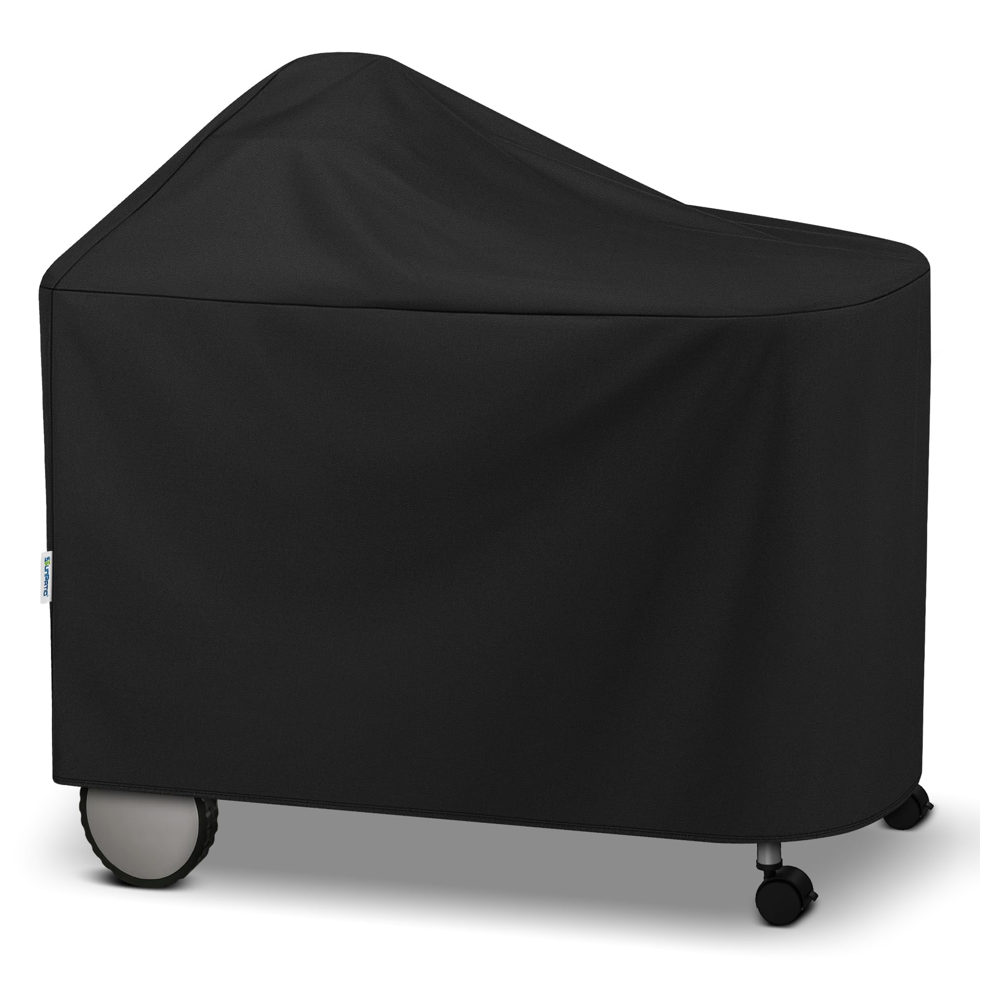 SunPatio grill cover on Weber 22-inch Performer protects from sun and rain.
